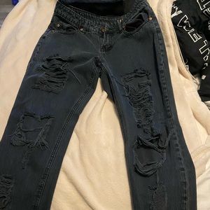 Cotton on black ripped boyfriend jeans size 4